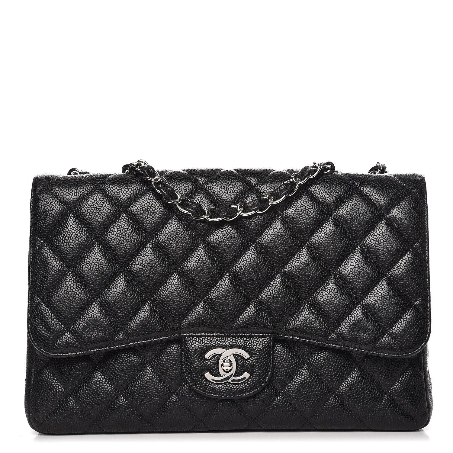 Chanel Caviar Quilted Jumbo Single Flap Black 1 of 8