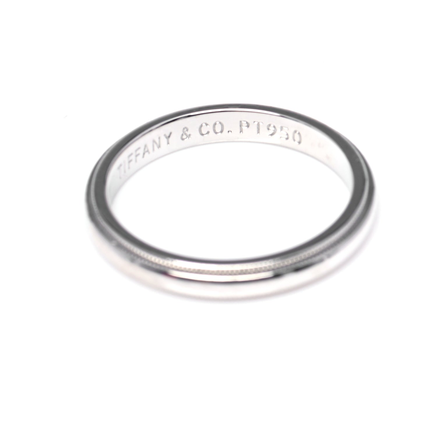 Platinum 3mm Classic Milgrain Wedding Band Ring 55 7.25