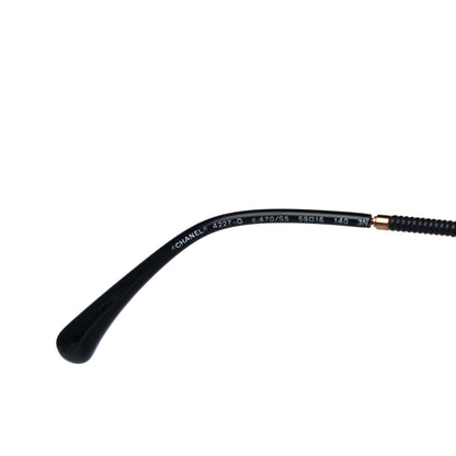 Chanel Metal Lambskin Pilot Fall Sunglasses 4227-Q Black 6 of 7