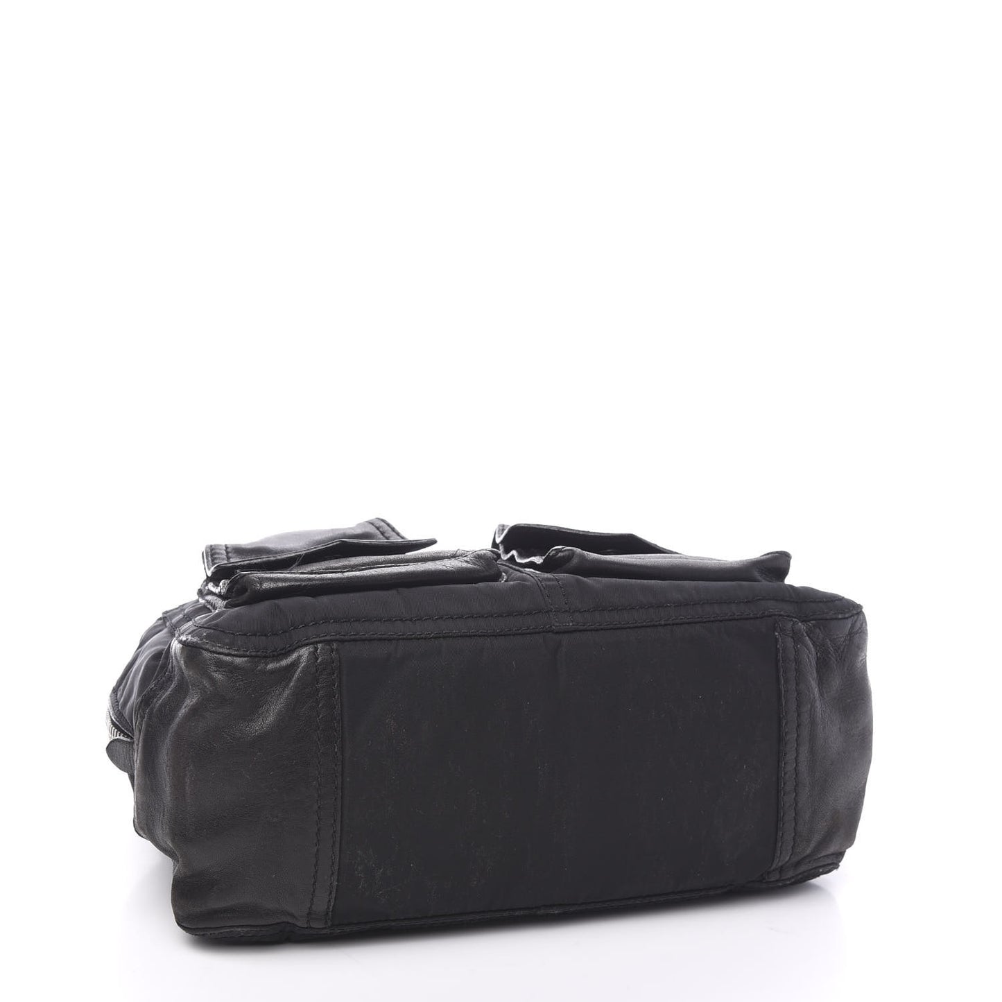 Nappa Tessuto Nylon Shoulder Bag Black