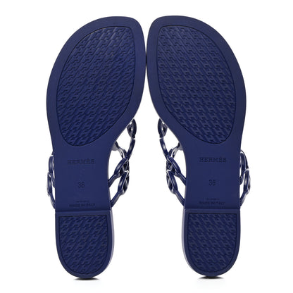 Hermes Rubber Chaine d'Ancre Island Sandals 38 Bleu Smalt 5 of 8