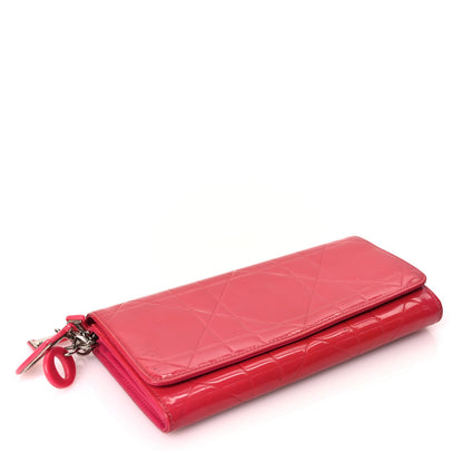 Christian Dior Patent Cannage Rendez-vous Chain Wallet Fuchsia 3 of 8