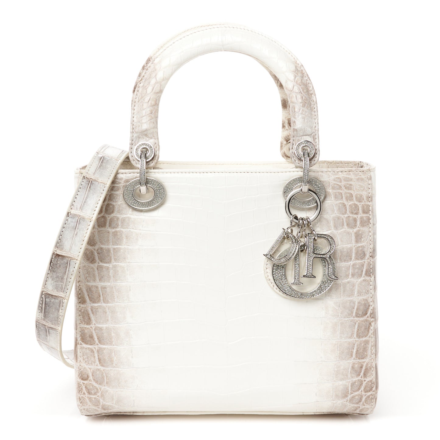 Niloticus Crocodile Himalaya Crystal Medium Lady Dior White