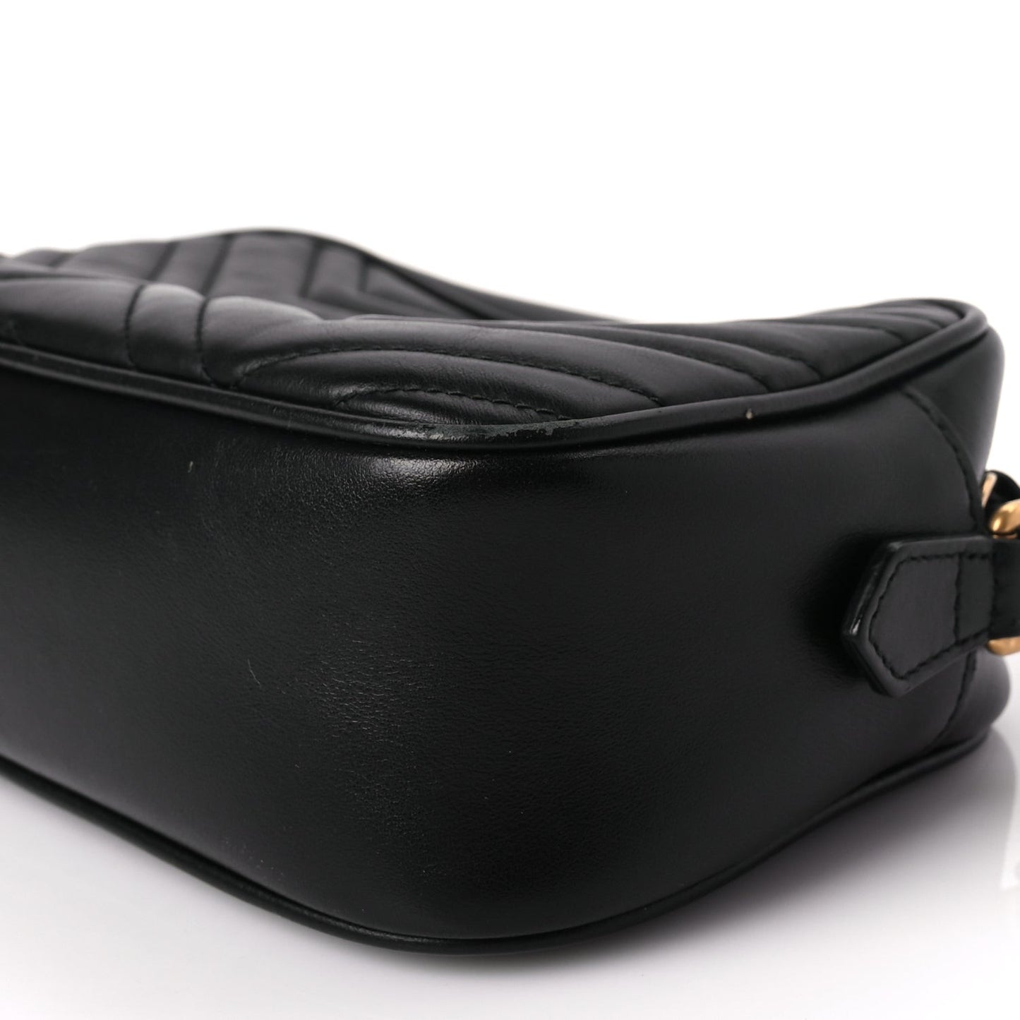 Calfskin Matelasse Small GG Marmont Chain Shoulder Bag Black