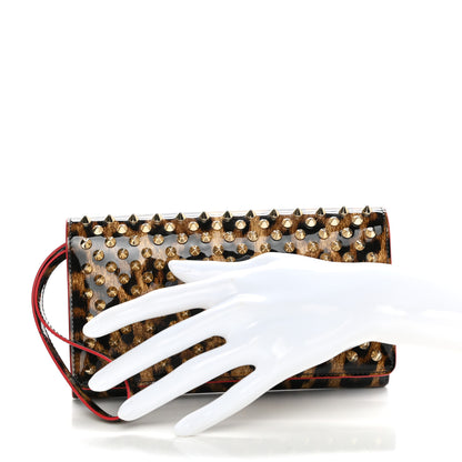 Christian Louboutin Patent Spiked Macaron Flap Wallet Leopard 2 of 7