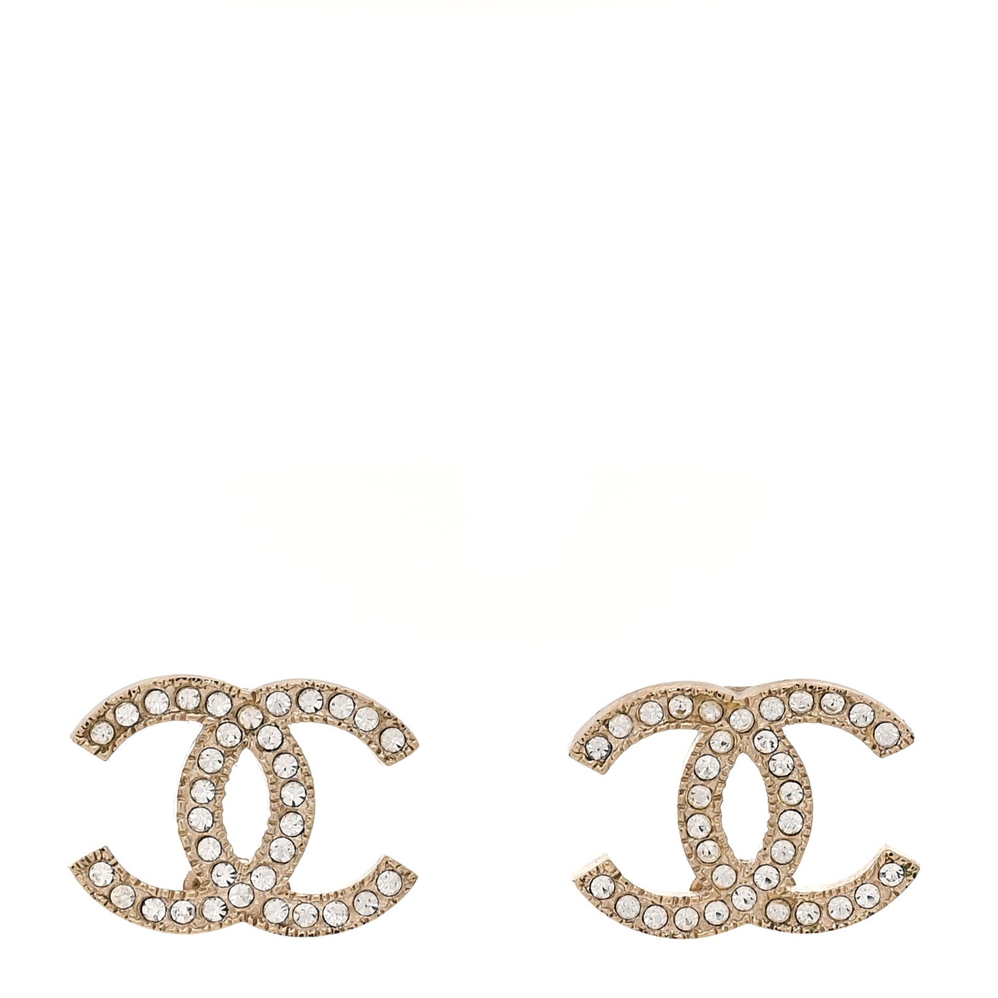 Crystal CC Earrings Light Gold