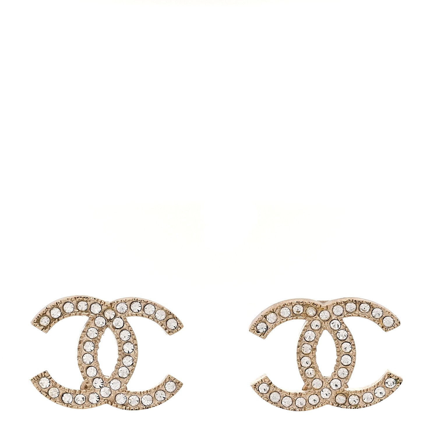 Chanel Crystal CC Earrings Light Gold 1 of 4