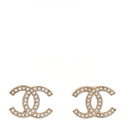 Chanel Crystal CC Earrings Light Gold 1 of 4