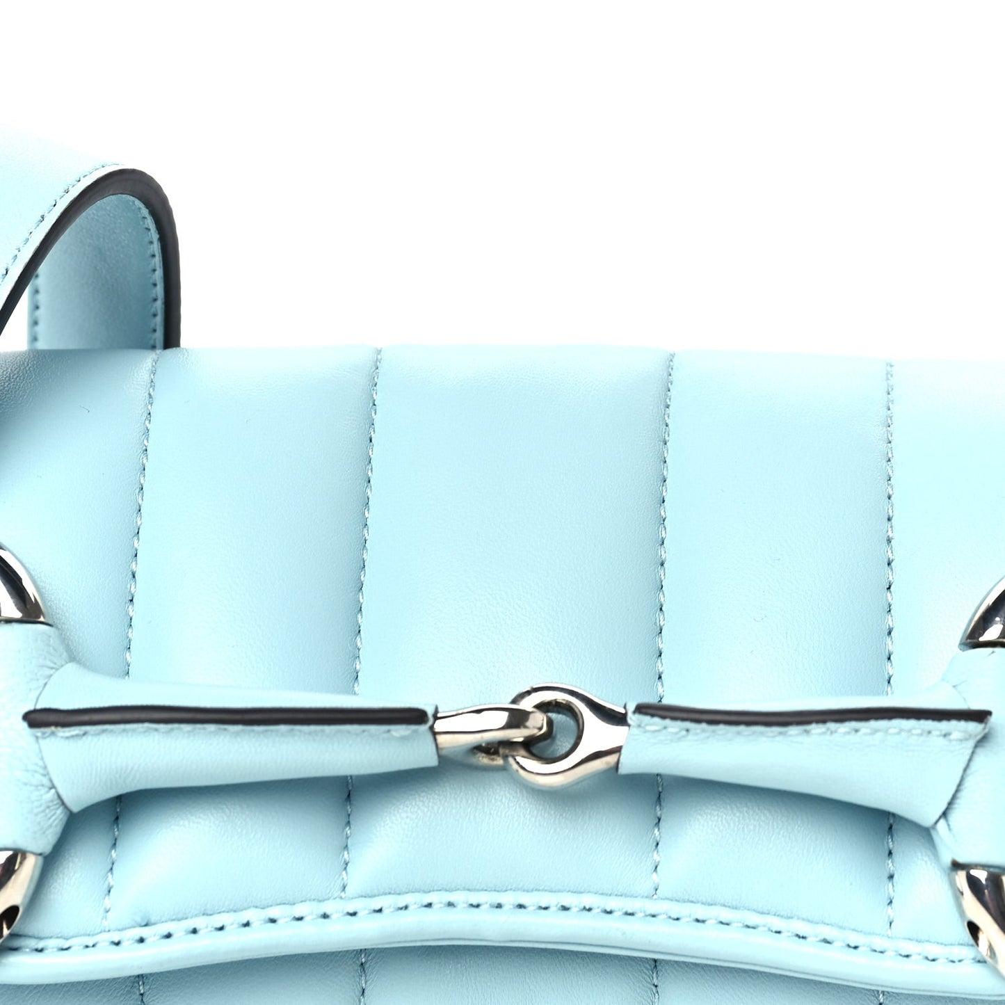 Nappa Vertical Matelasse Medium Maxi Horsebit Chain Shoulder Bag  Crystal Snow
