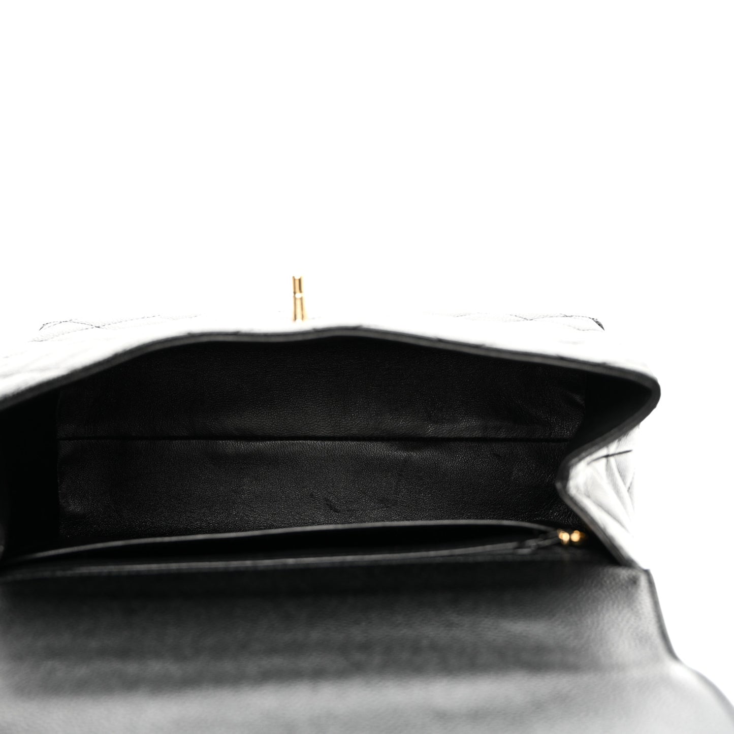 Caviar Quilted Jumbo Kelly Flap Black