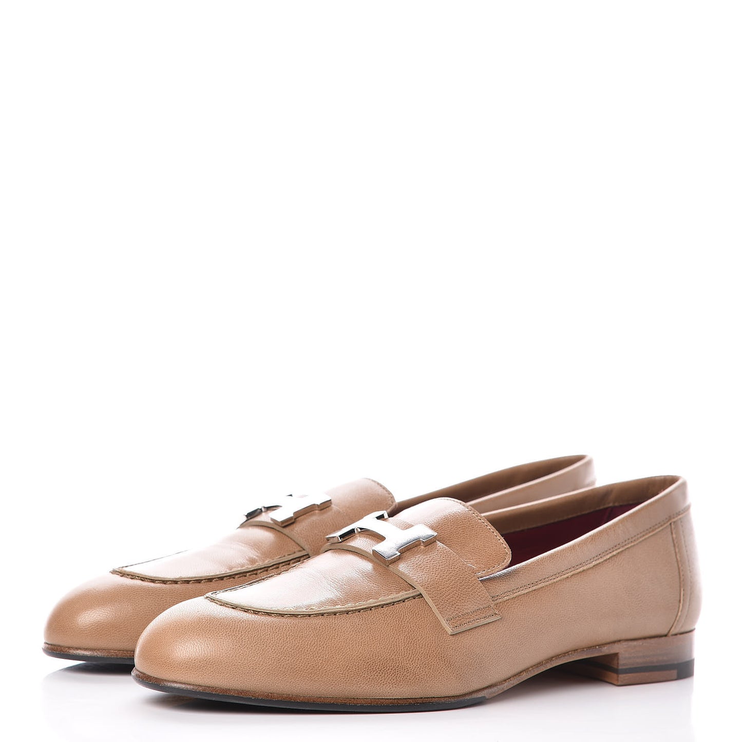 Goatskin Womens Paris Loafers 36.5 Etoupe