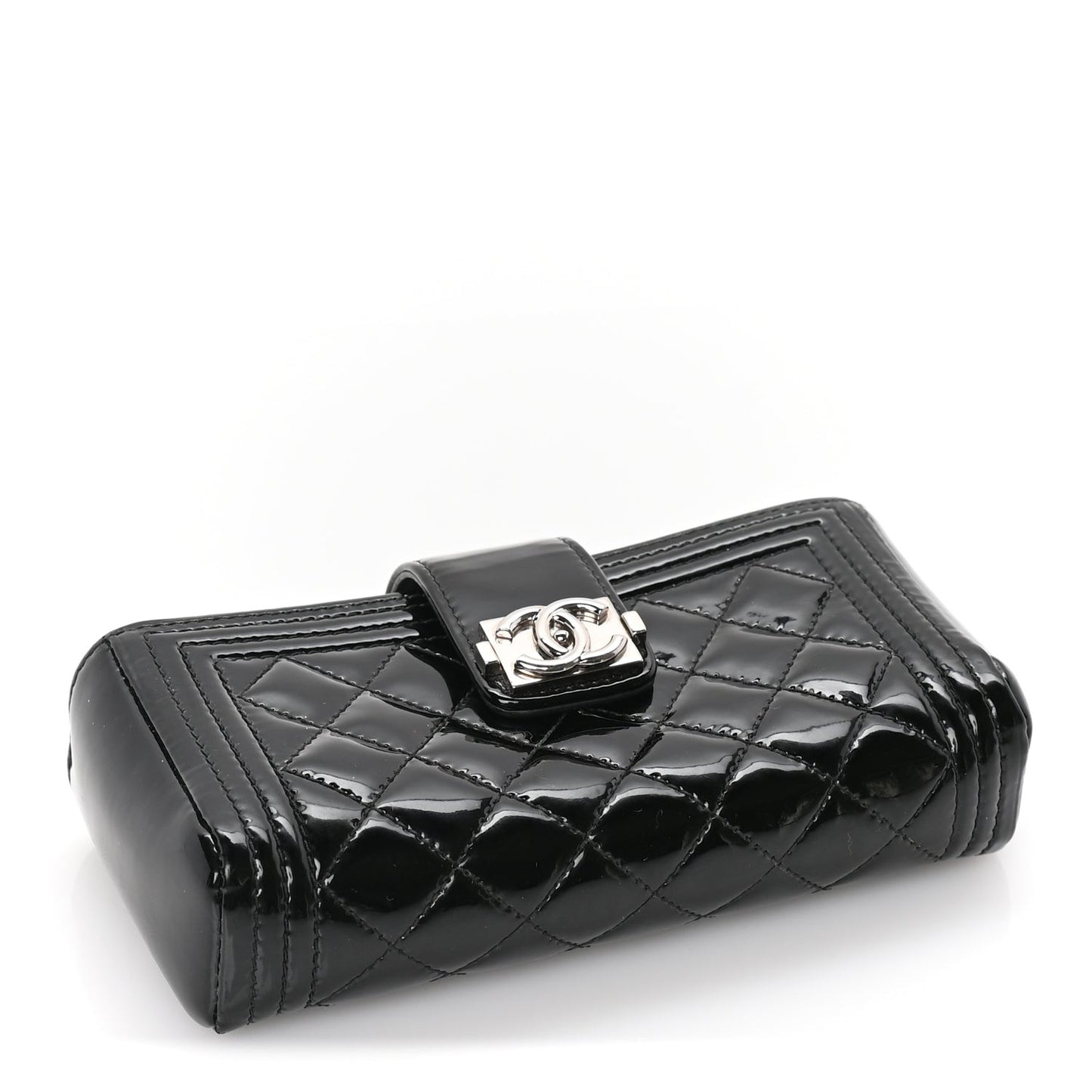 Patent Mini Boy Phone Holder Clutch Black