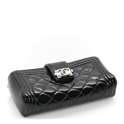 Chanel Patent Mini Boy Phone Holder Clutch Black 3 of 9