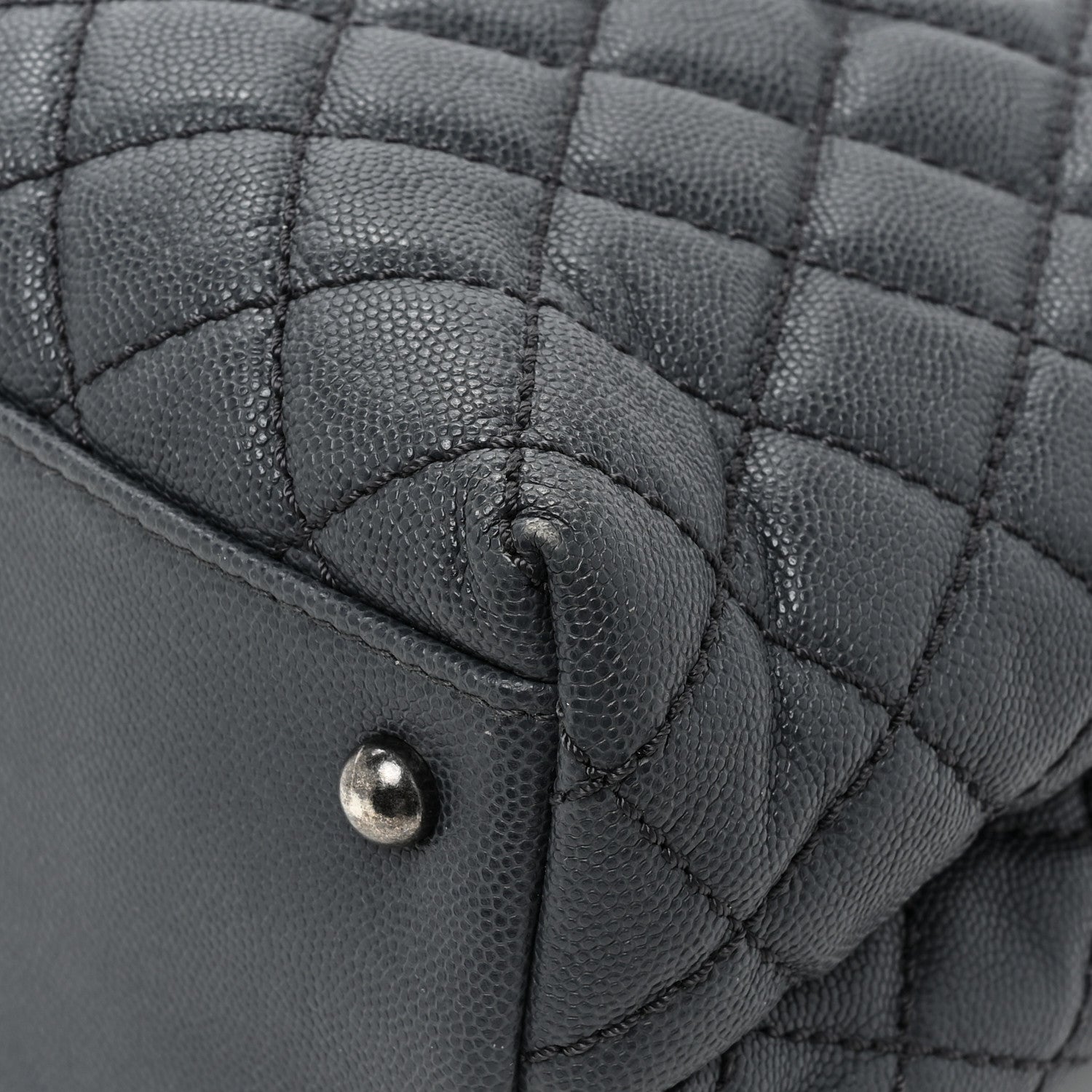 Chanel Caviar Lizard Quilted Large Coco Handle Flap Grey 16 of 16