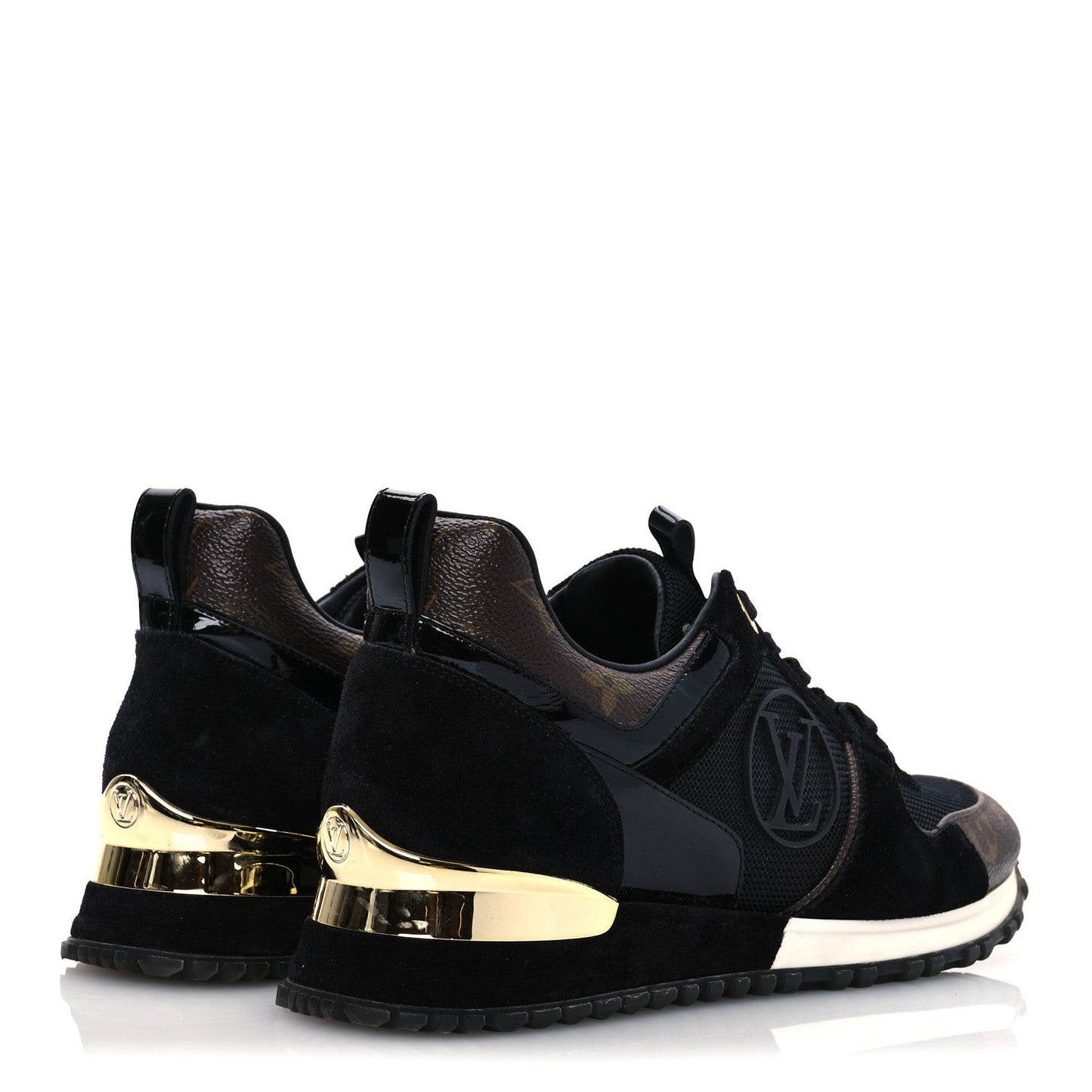 Suede Monogram Run Away Sneakers 36.5 Black