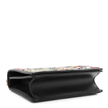 Christian Dior Lambskin Embroidered Medium Diorama Flap Bag Black 4 of 9