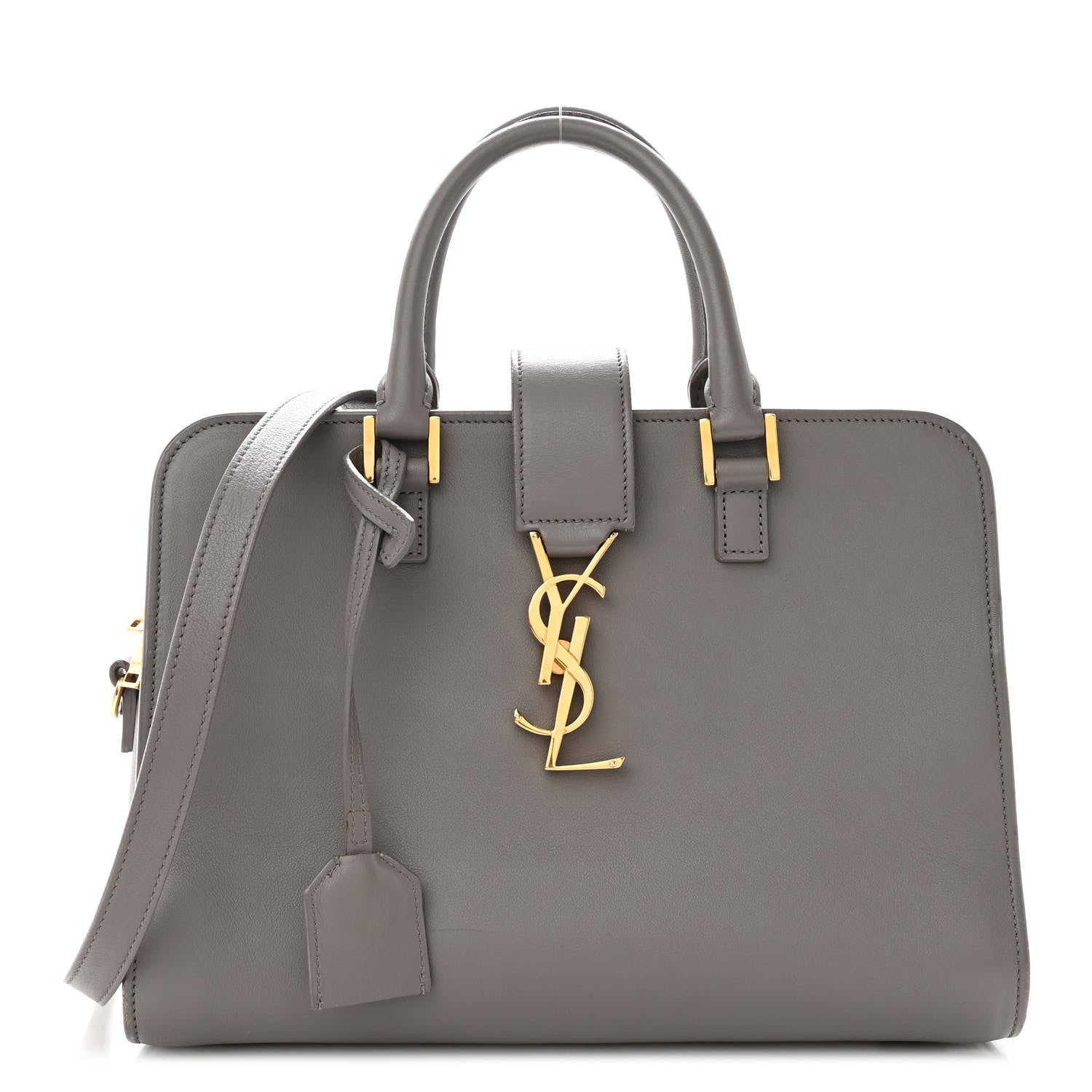 Saint Laurent Calfskin Monogram Baby Cabas Fog 1 of 10