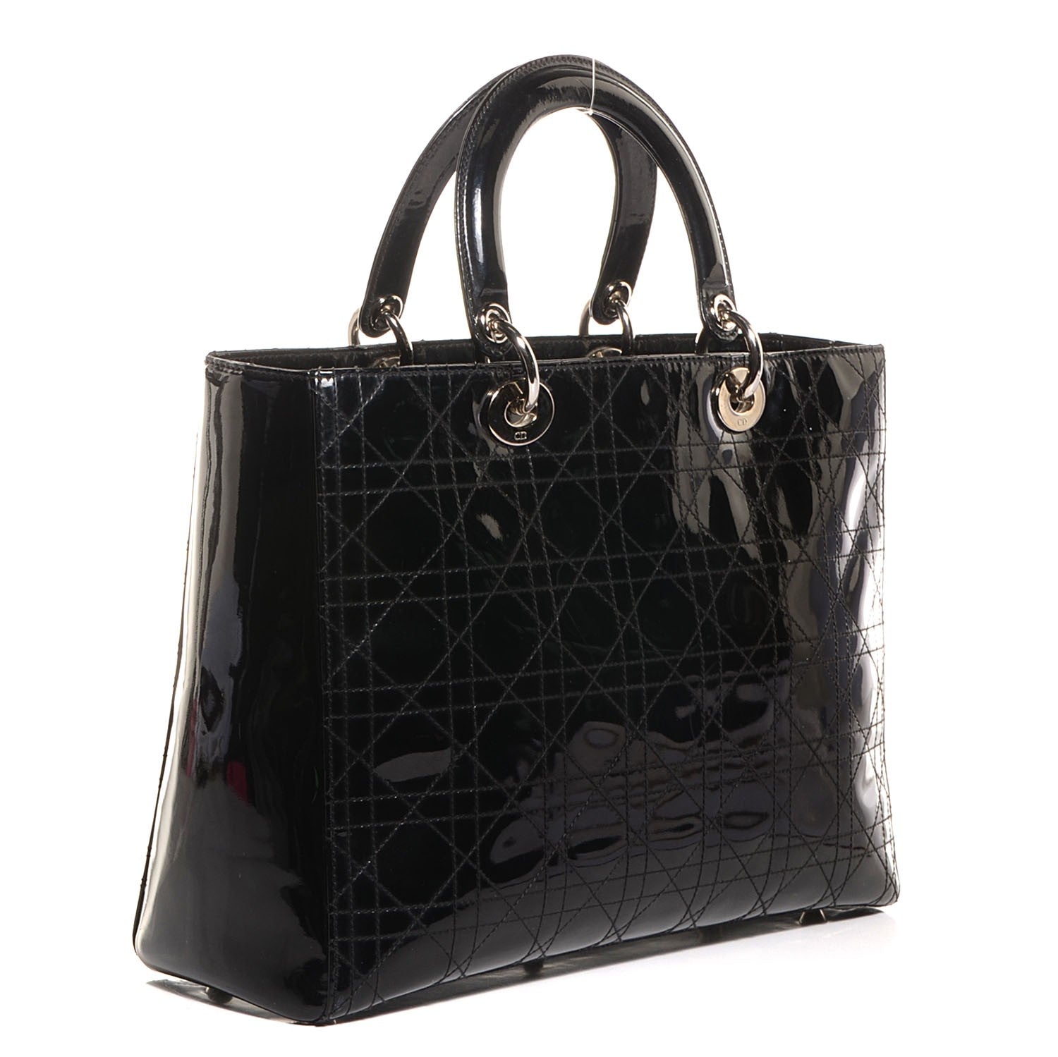 Christian Dior Patent Cannage Large Lady Dior Black 3 of 7