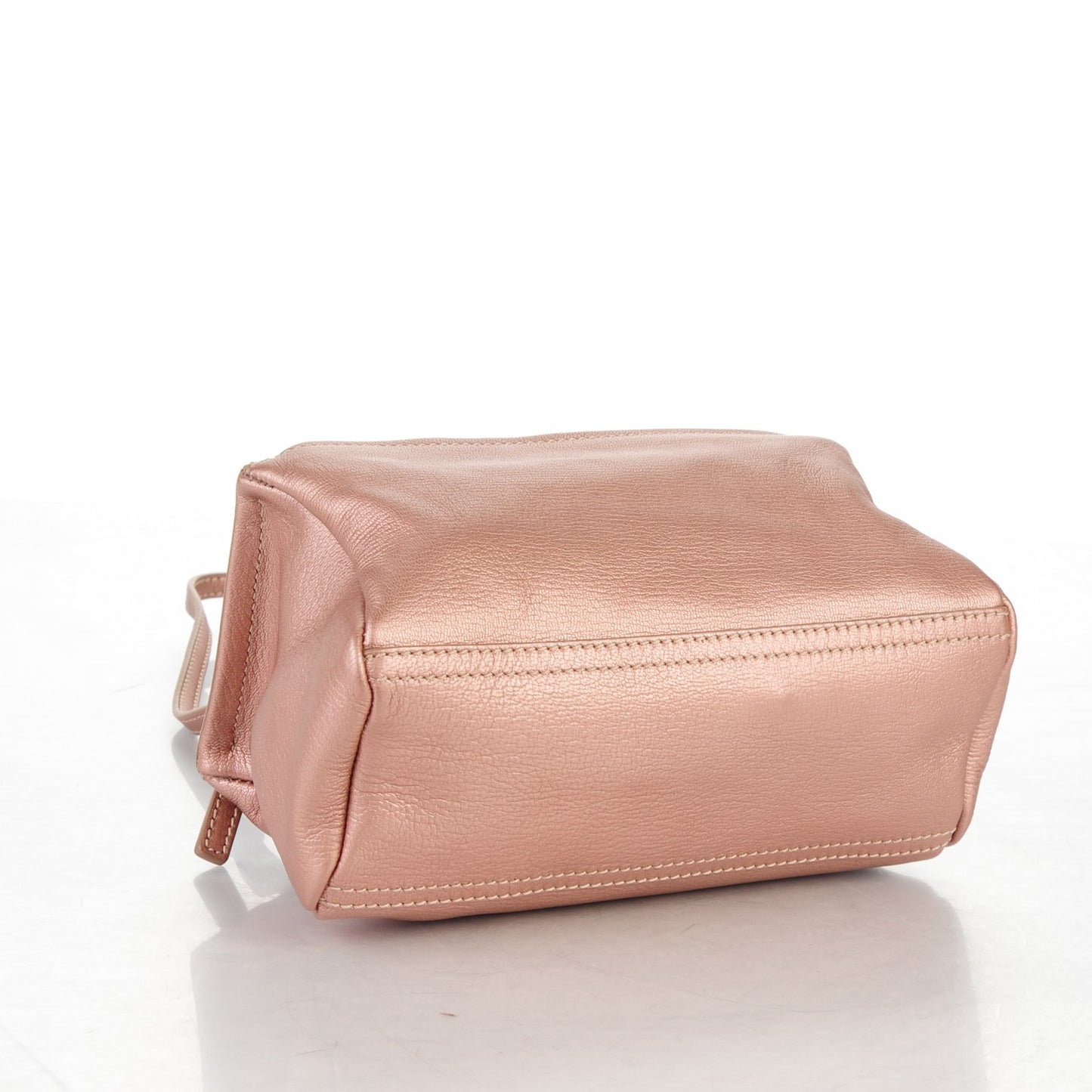 Metallic Calfskin Mini Pandora Champagne