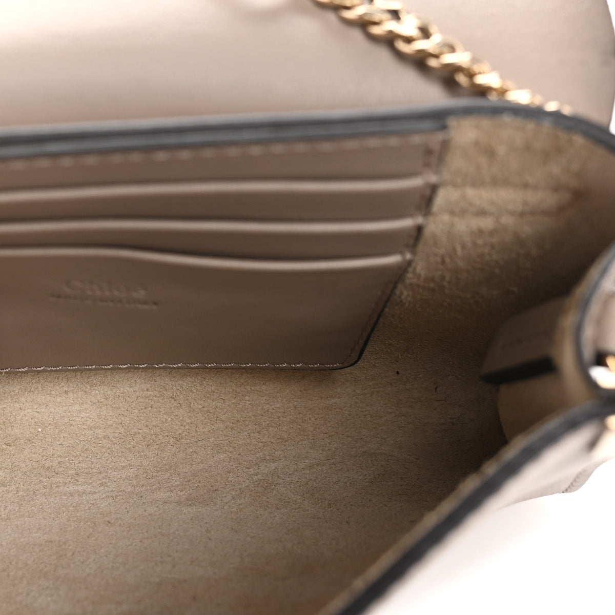 Suede Calfskin Small Faye Shoulder Bag Grey