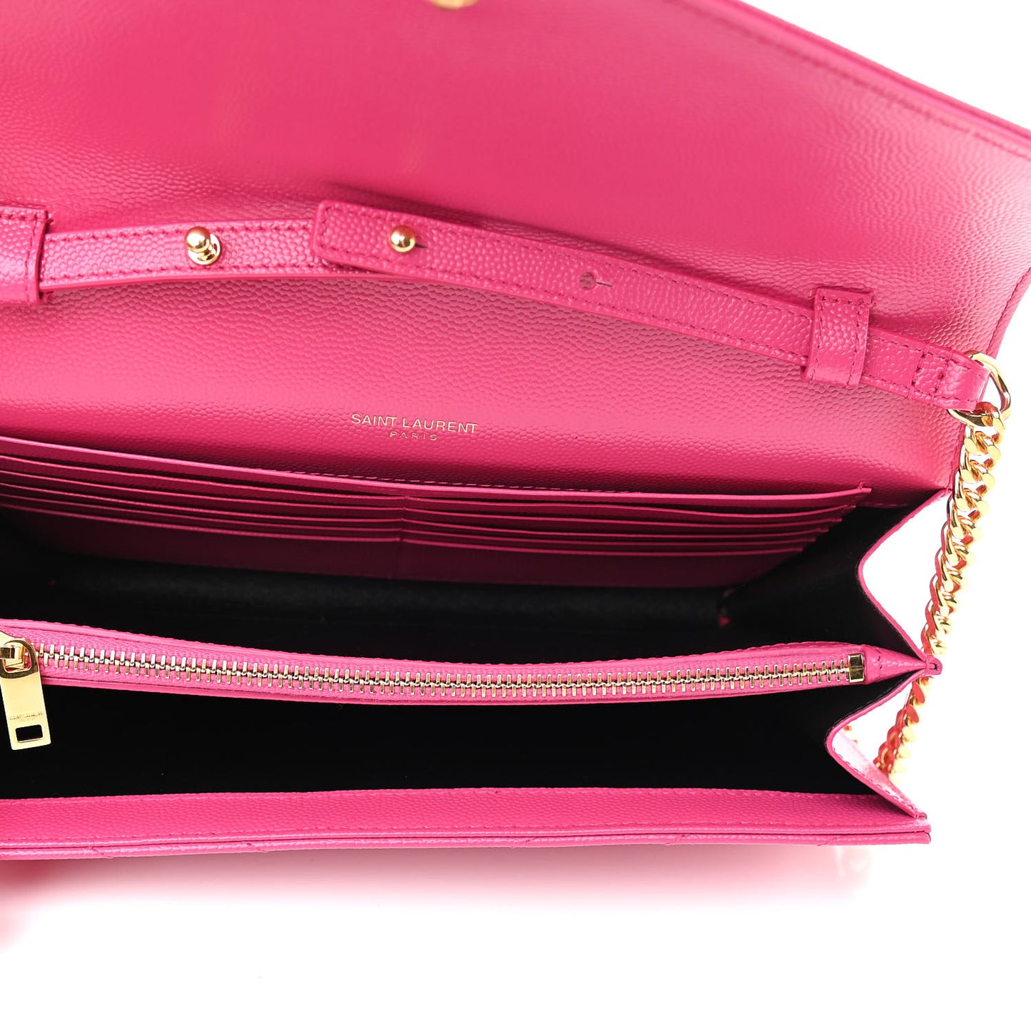 Grain De Poudre Matelasse Chevron Monogram Chain Wallet Bubblegum