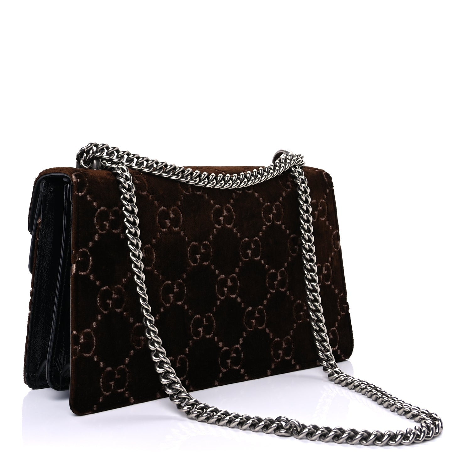 Gucci Velvet Skipper GG Monogram Small Dionysus Shoulder Bag Brown Black 2 of 8