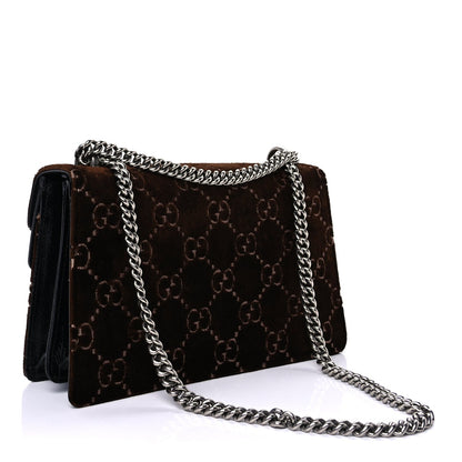Gucci Velvet Skipper GG Monogram Small Dionysus Shoulder Bag Brown Black 2 of 8