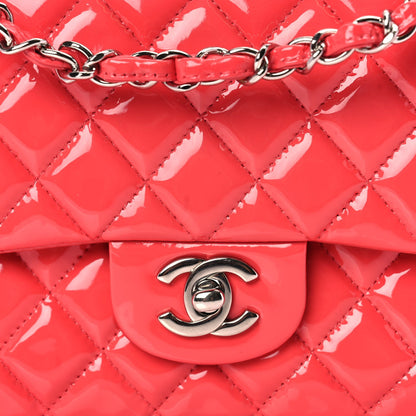 Chanel Patent Calfskin Quilted Medium Double Flap Dark Pink 7 of 9