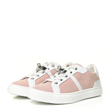 Hermes Calfskin Canvas Day Sneakers 37 Framboise White 3 of 13