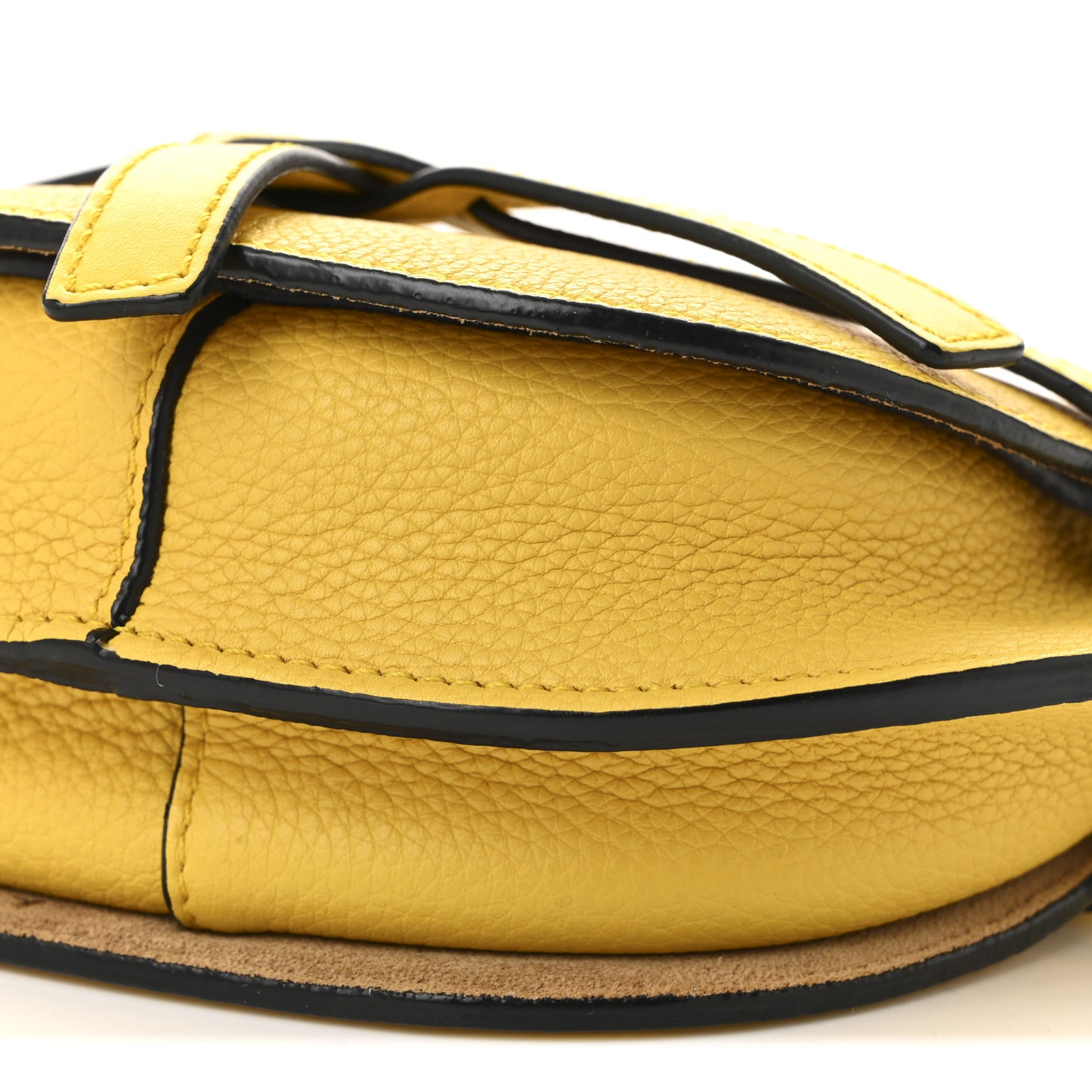 Grained Calfskin Small Gate Crossbody Bag Yellow