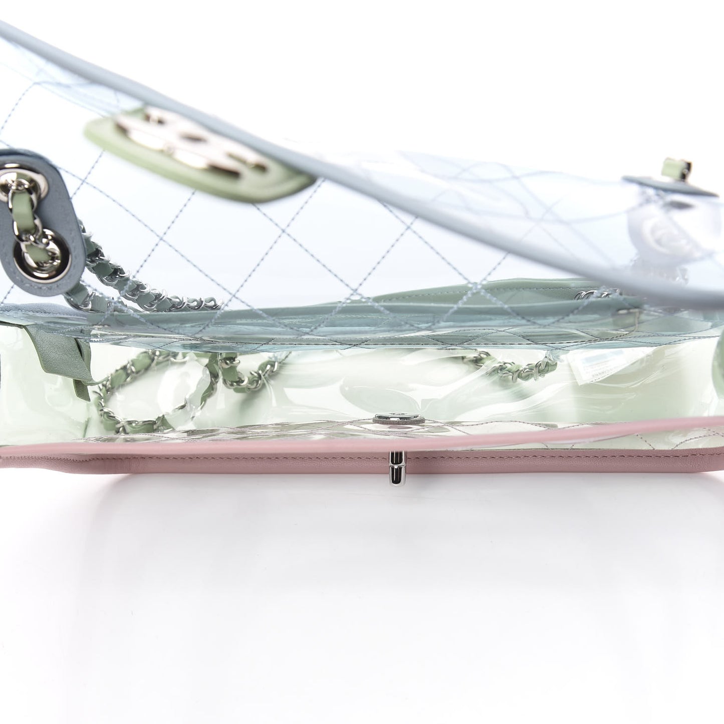 Lambskin PVC Quilted Medium Coco Splash Flap Blue Green