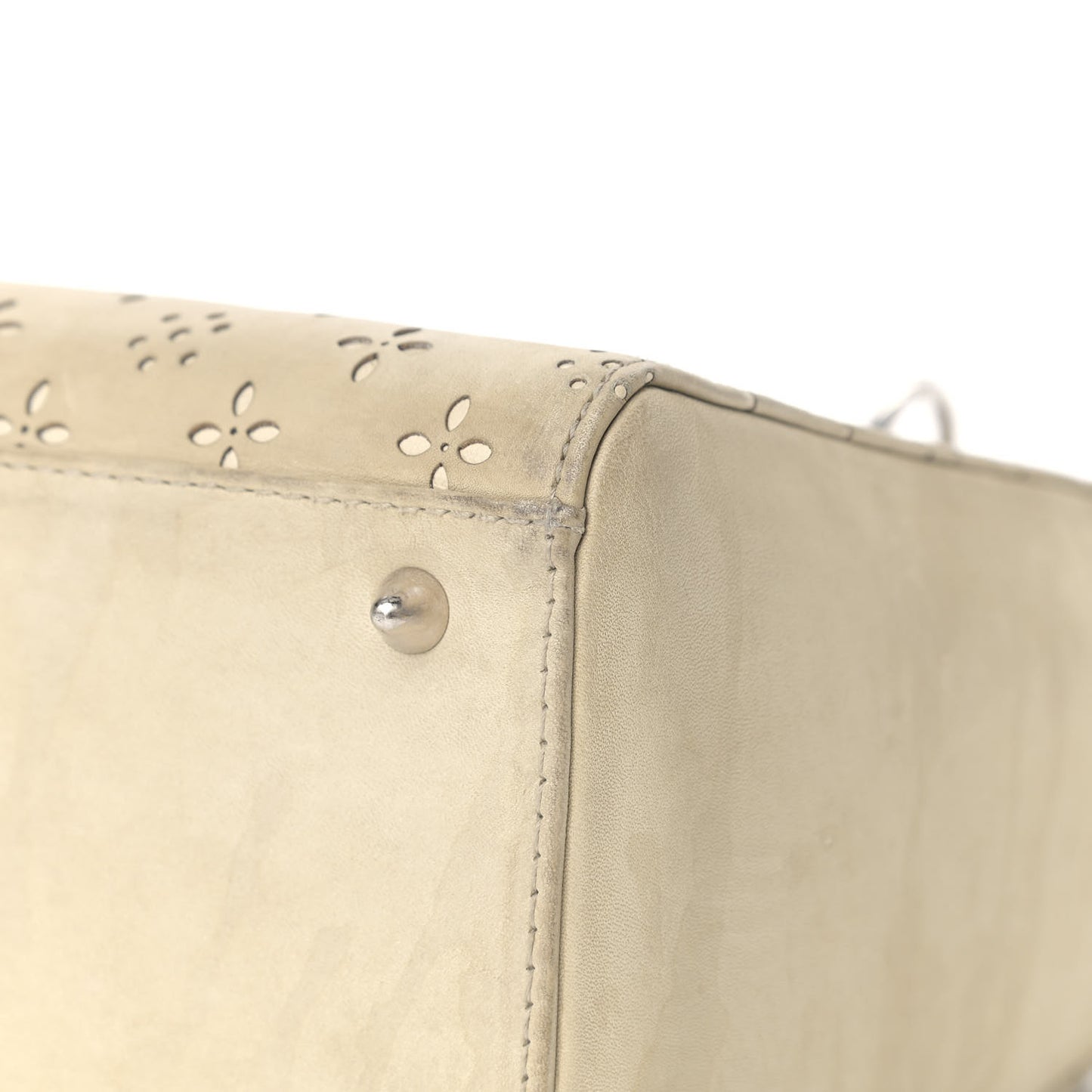 Nubuck Perforated Medium Lady Dior Beige