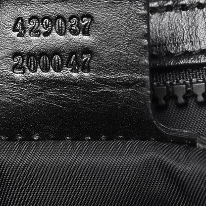 Gucci Techno Canvas Web L'Aveugle Par Amour Embroidered Double Buckle Backpack Black 7 of 10