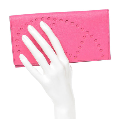 Hermes Chevre Mysore Evelyne Long Wallet Rose Tyrien 2 of 10