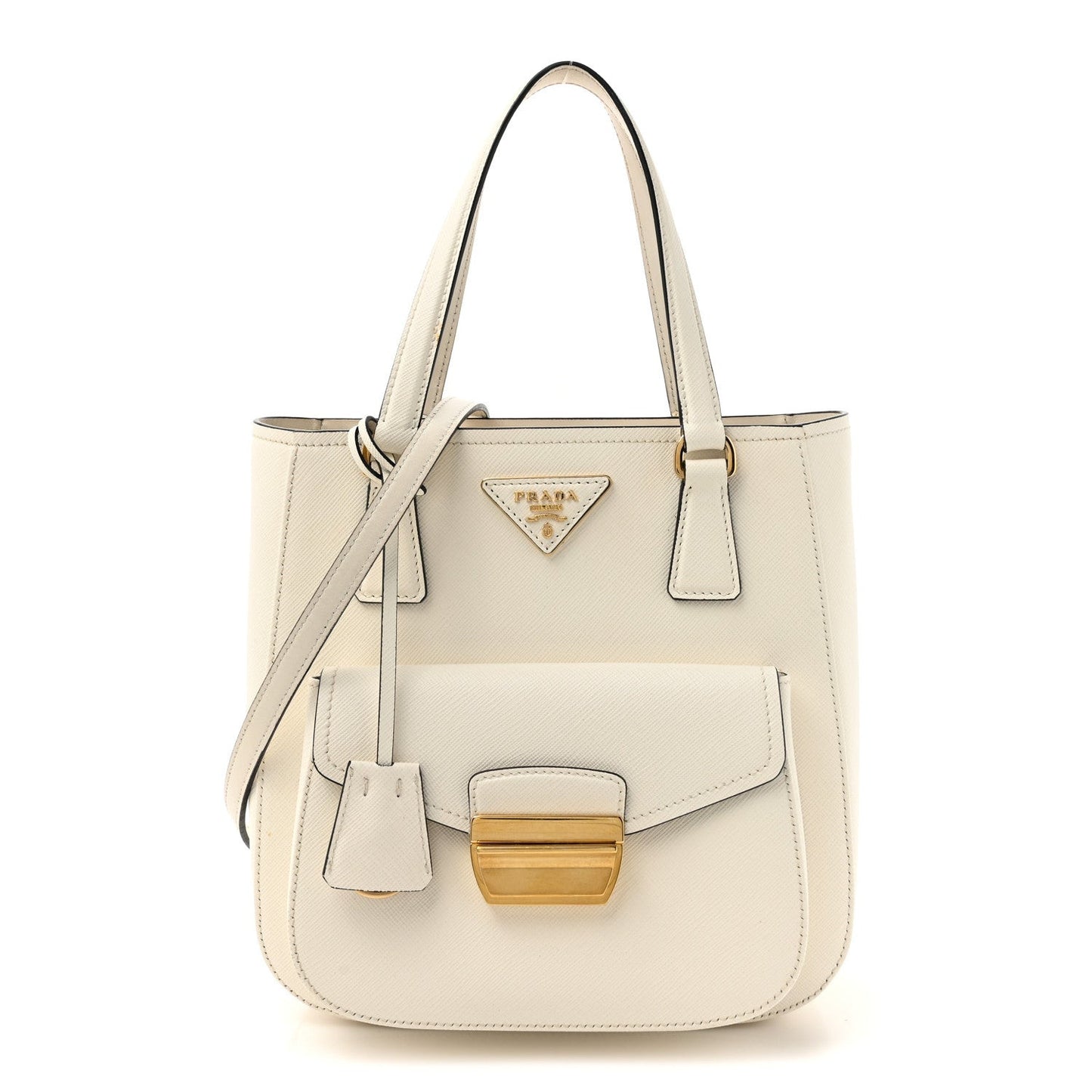 Saffiano Lux Metropolis Tote White
