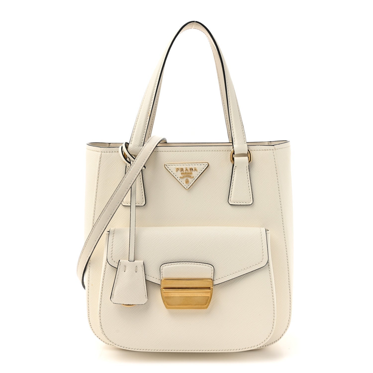 Prada Saffiano Lux Metropolis Tote White 1 of 7