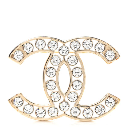Chanel Crystal CC Brooch Light Gold 2 of 7