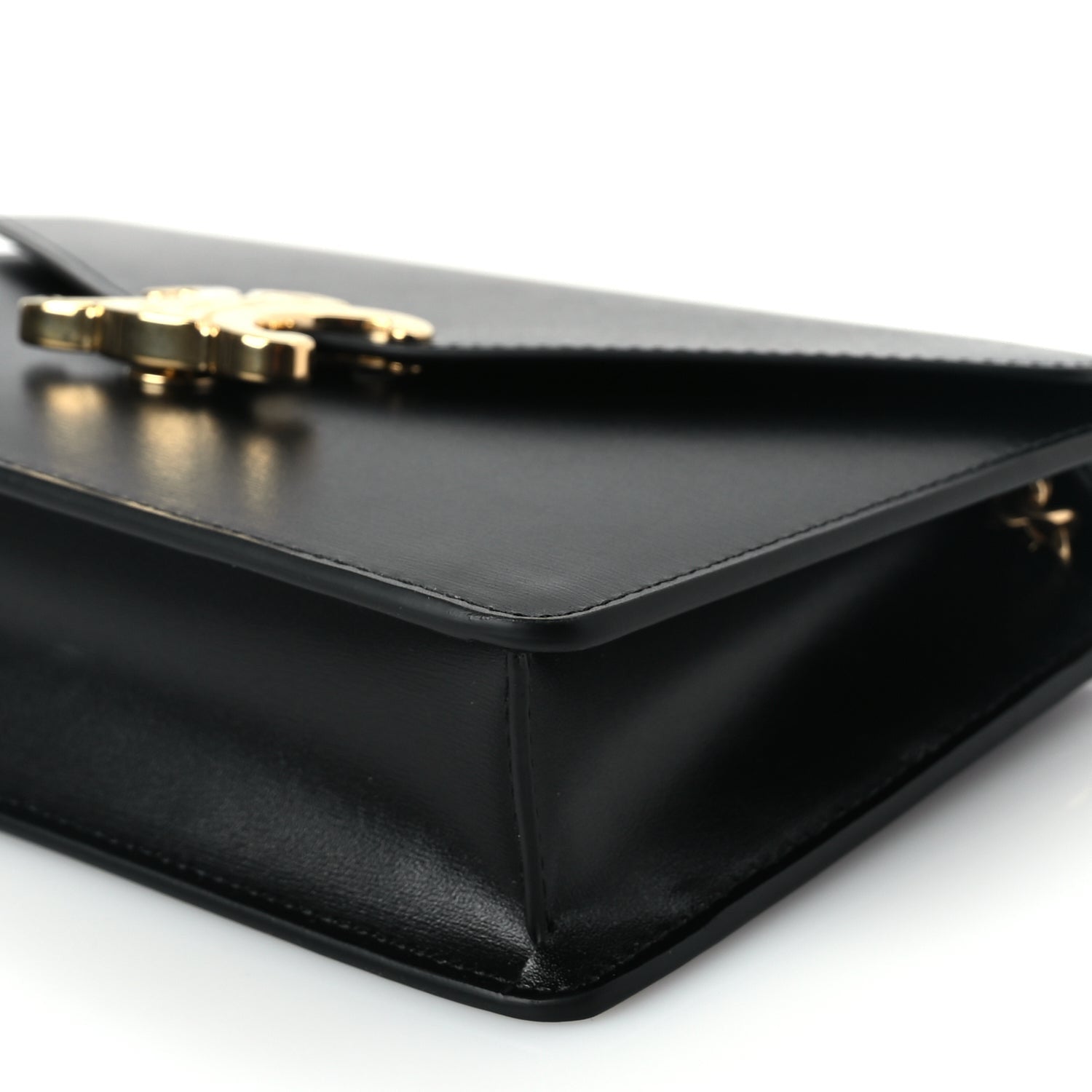 Celine Shiny Calfskin Triomphe Margo Wallet on Chain Black 8 of 8