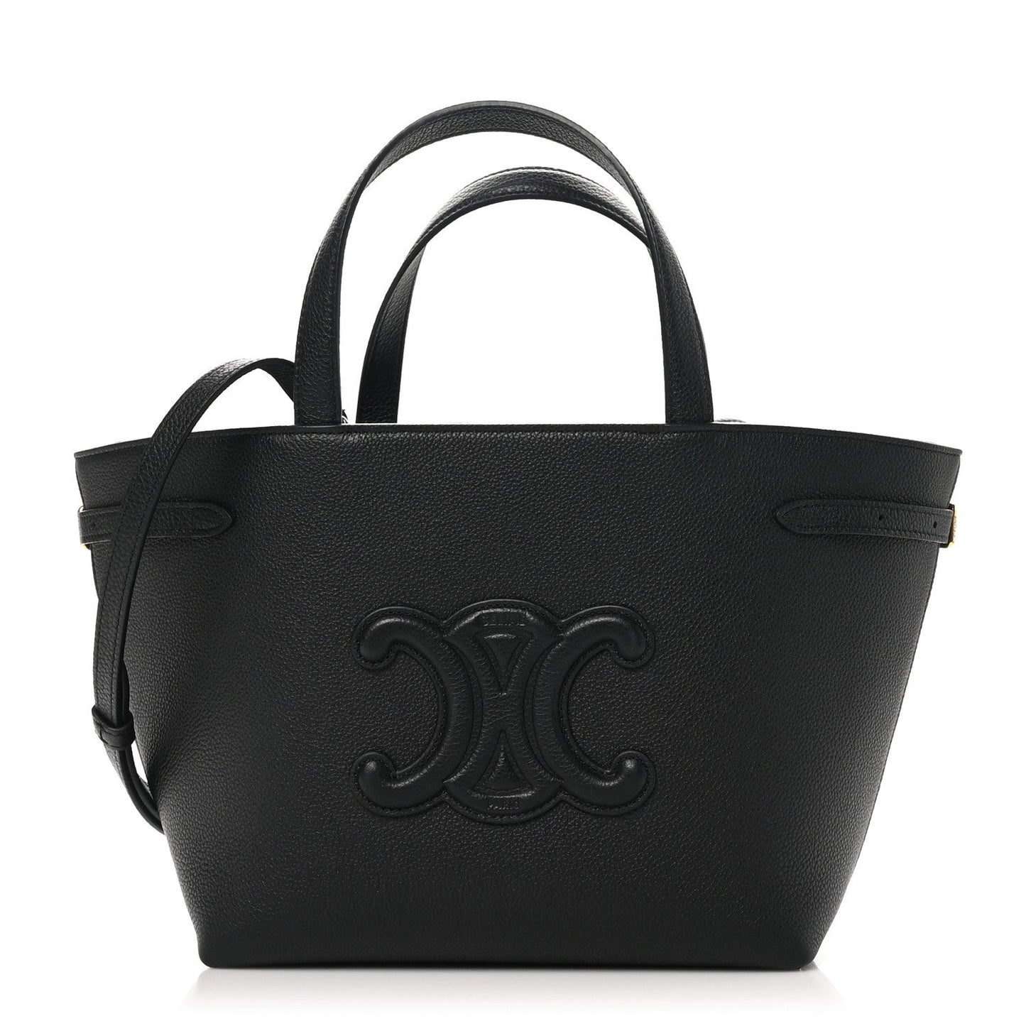 Grained Calfskin Triomphe Mini Cabas Anais Black