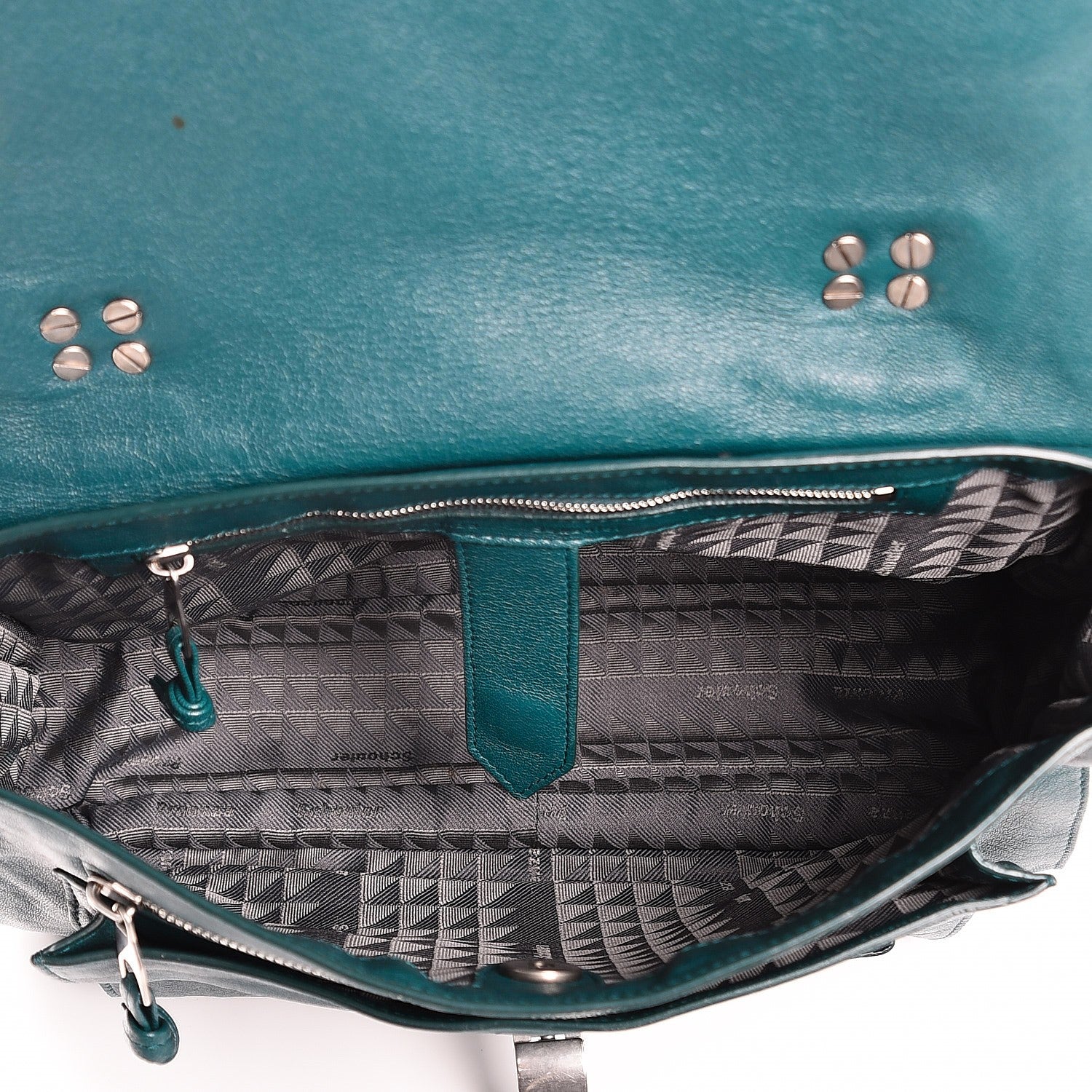 Proenza Schouler Lambskin Medium PS1 Satchel Dark Teal 7 of 8