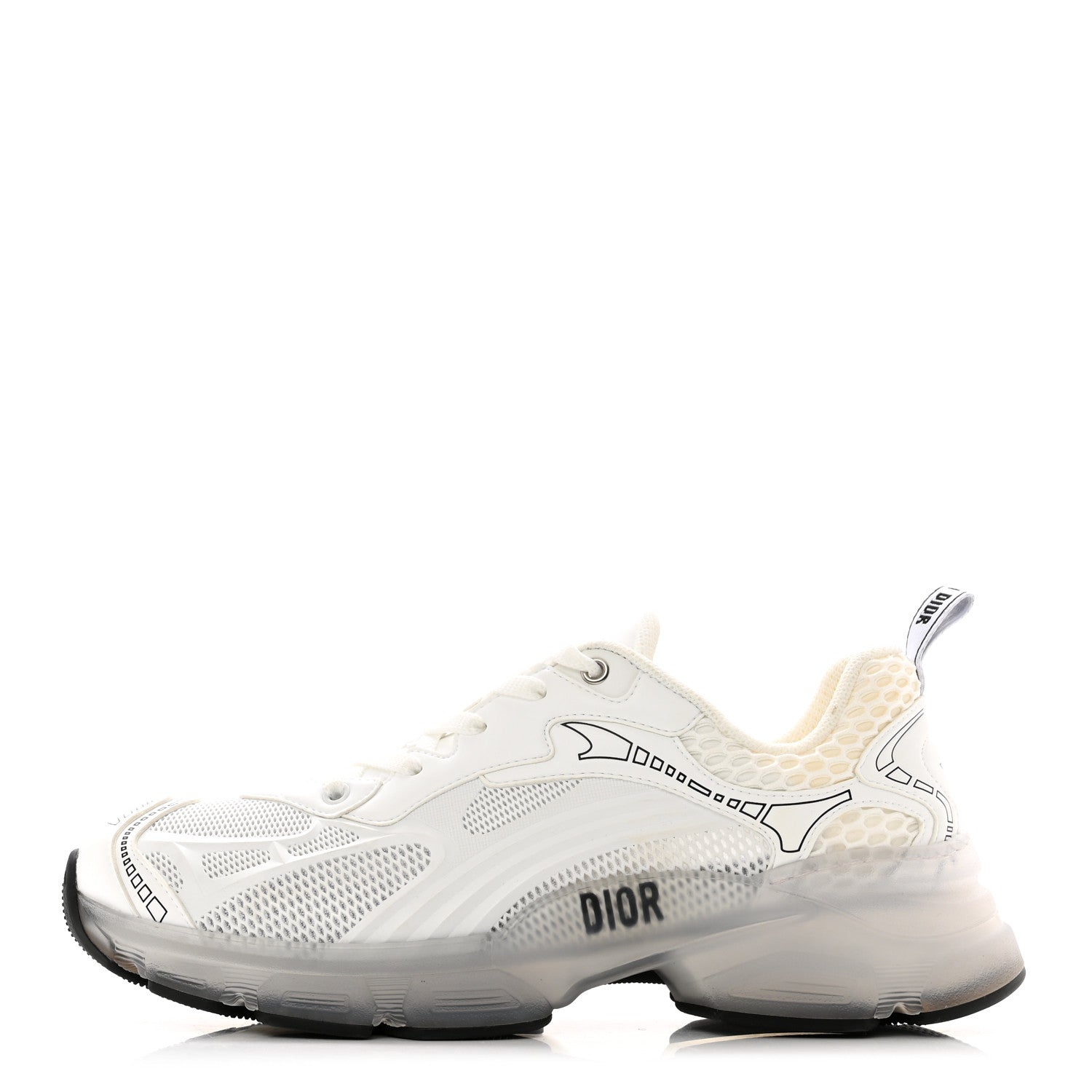 Christian Dior Matte Technical Fabric Mesh Dior Vibe Sneakers 40 White Silver 1 of 7