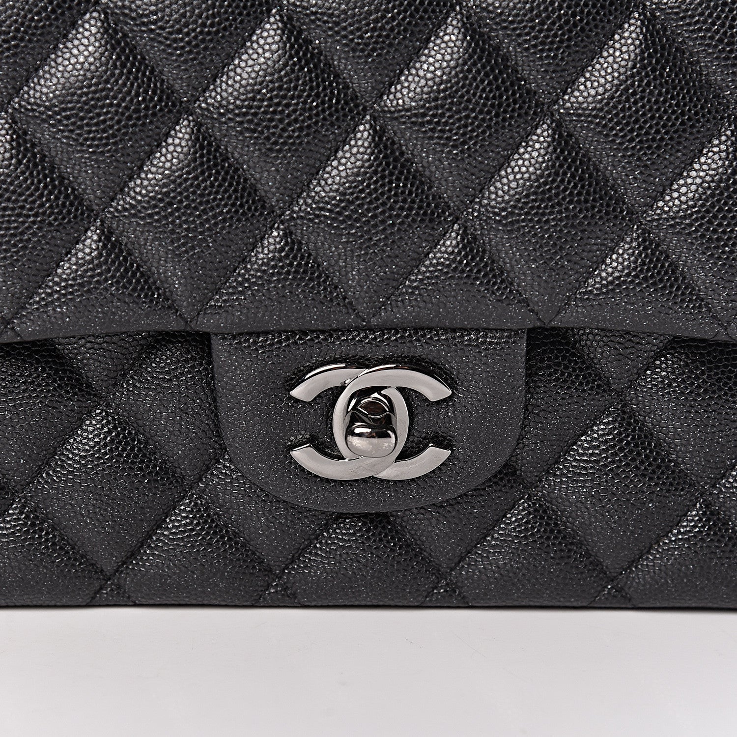 Chanel Iridescent Caviar Quilted Medium Double Flap Black 8 of 13