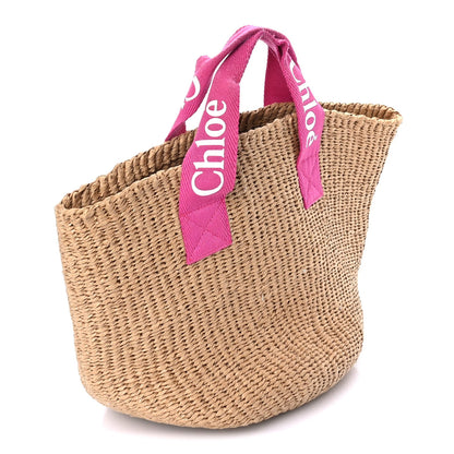 Chloe X MIFUKO Raffia Basket Bag Pink 2 of 7