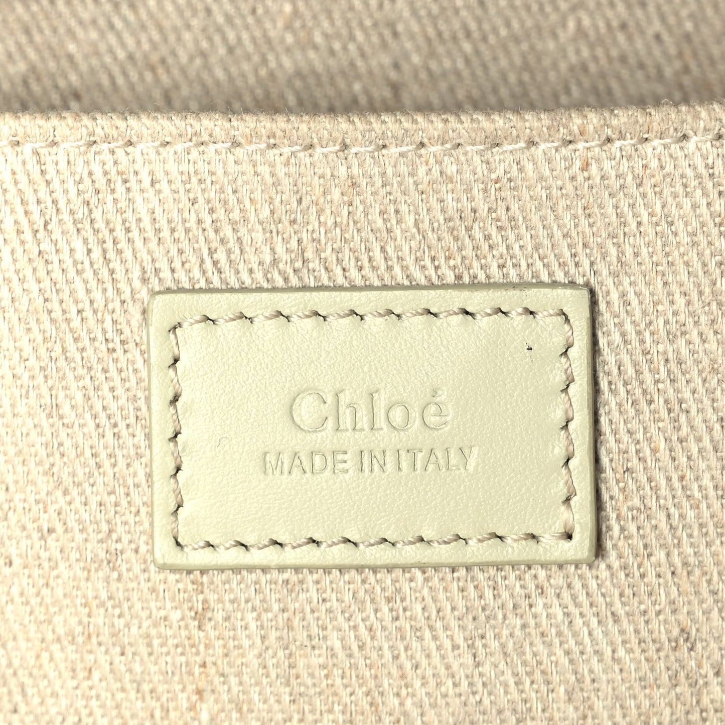 Linen Calfskin Small Woody Ribbon Tote With Strap  Light Eucalyptus
