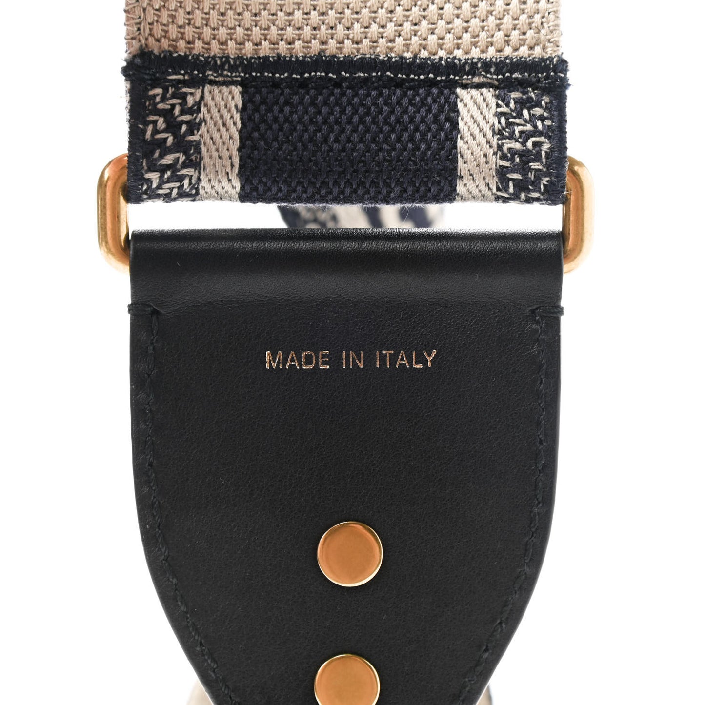 Canvas Embroidered Shoulder Strap Black White