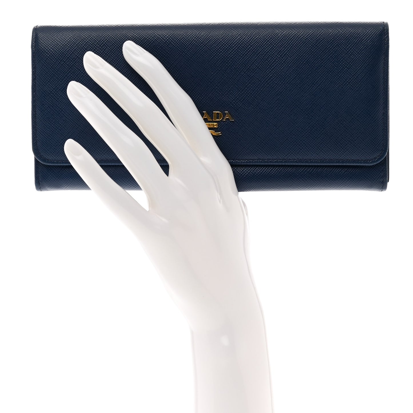 Saffiano Metal Continental Flap Wallet Bleuette Lago White
