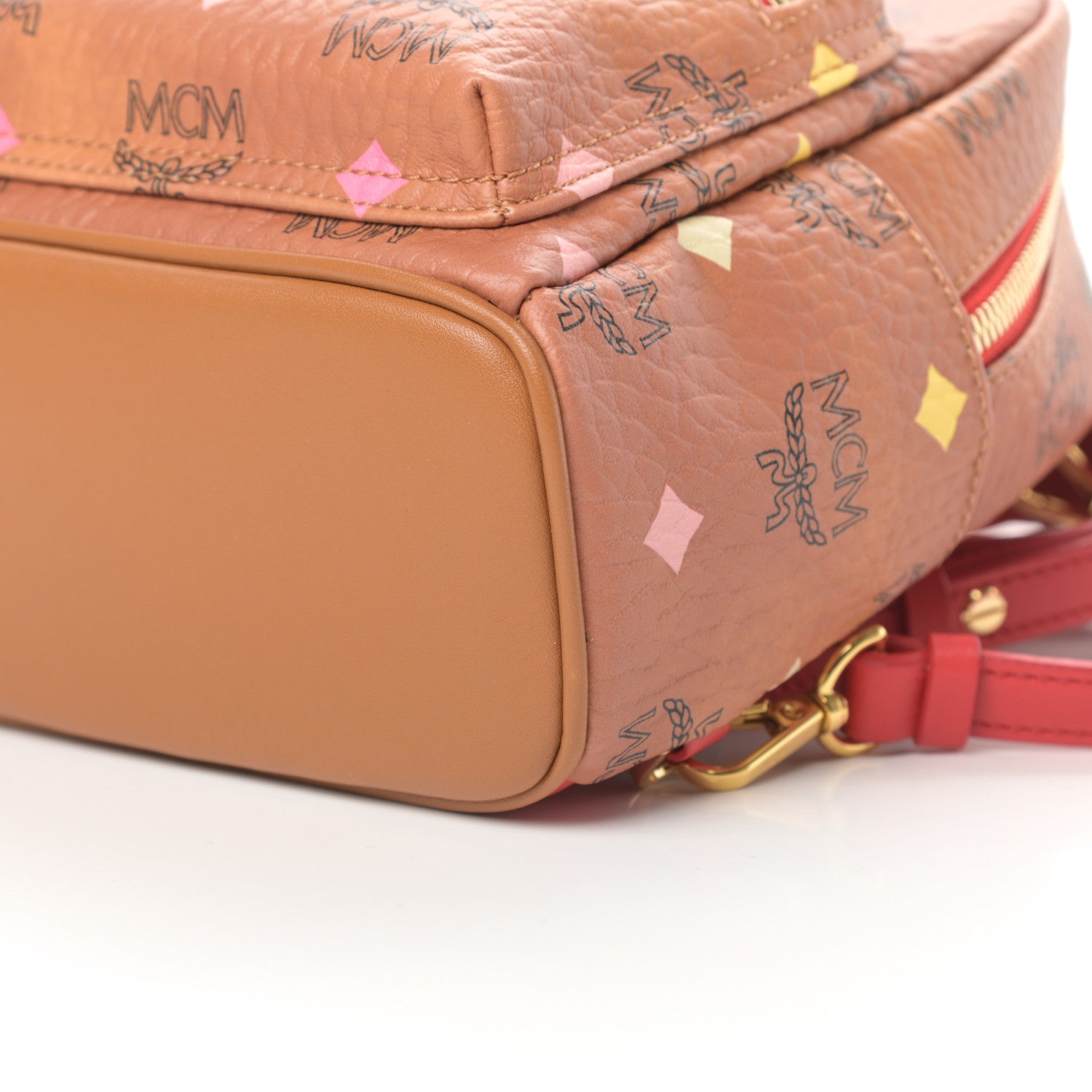 MCM Skyoptic Visetos X-Mini Stark Bebe Boo Backpack Cognac 10 of 13