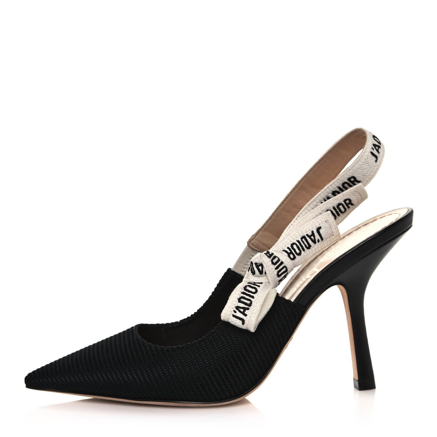 Technical Canvas Ribbon J'Adior Slingback 100mm Pumps 37.5 Black