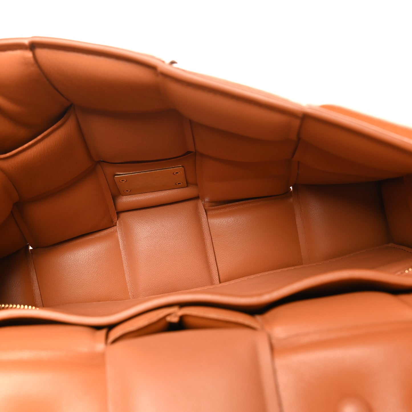 Lambskin Maxi Intreccio Padded Chain Cassette Crossbody Bag Clay