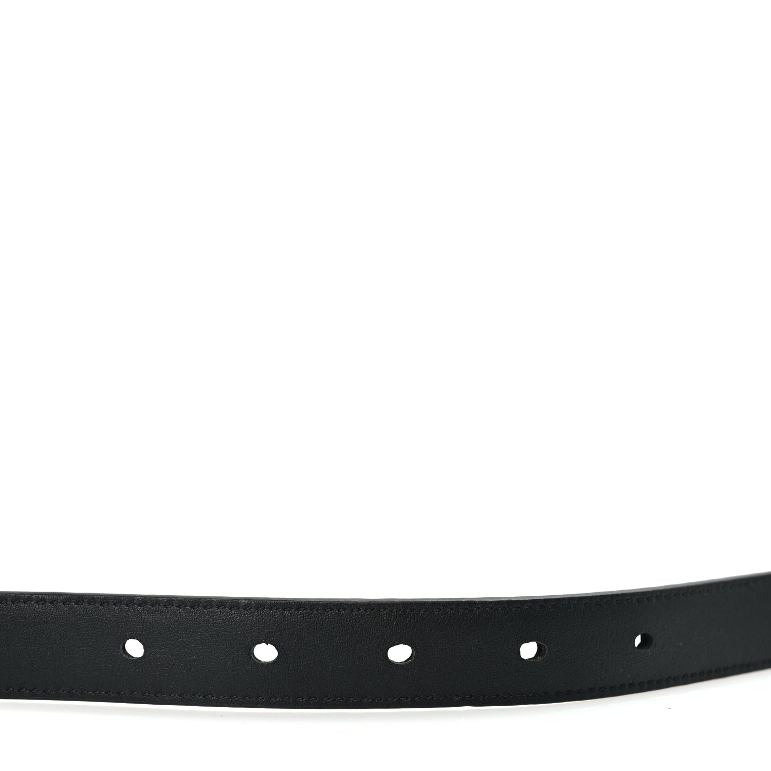 Saint Laurent Calfskin Crocodile Embossed Monogram Square Buckle Belt 75 30 Black 4 of 5